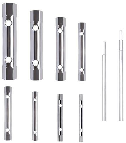 ZHIYUQL® Rohrsteckschlüsselsatz 10tlg 6-22mm, Steckschlüssel Set Zündkerzenschlüssel Doppelsteckschlüssel Für Arbeiten Wasserhahn, Zündkerzen, Spüle Installation Reparatur Rohrsteckschlüssel