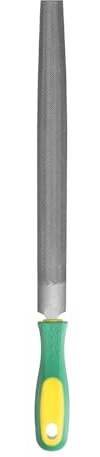 sourcing map 25,4 cm halbrunde mittlere Schnittfeile, Doppelschnittzähne, Bastard-Metallfeile aus Hartstahl T12 mit PP-Griff für Metall, Holz, Werkzeugschärfer, Grau