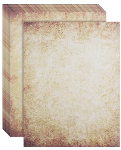 AOOSU Brevpapper, 30 ark antikt kraftpapper A4 vintage design, vintage brevpapper, för inbjudningar och brev, inbjudan bröllop, utskrift, gör-det-själv (typ C)