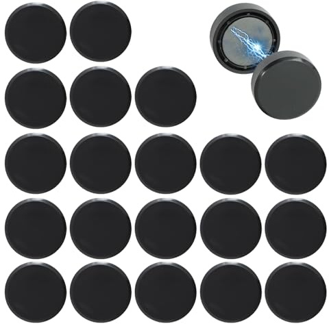 KASURE 20 Pcs Magnetic Shower Curtain Weights, Heavy Duty Curtain Magnets, for Indoor/Outdoor Curtains Tablecloths Shower (Black)
