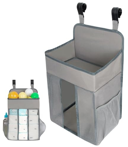 Organisateur de rangement de couches – Empileur de couches suspendu | Support de caddie de pépinière peu encombrant, poche de Station à langer pour bébé pour salle de bain, berceau, placard, dortoir,