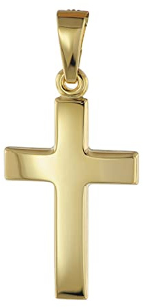 trendor Anhänger 585 Gold Kreuz 18 mm 08609 | Damen Kettenanhänger aus Gelbgold, Kreuzanhänger aus 14 Karat, zeitlose Geschenkidee, Symbolschmuck aus Echtgold