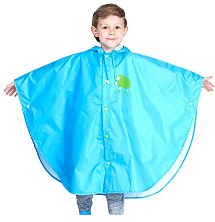 Wetry Poncho Pluie Enfant Cape Imperméable Fille Garçon Veste Légère Respirante et Réutilisable pour 75-170cm