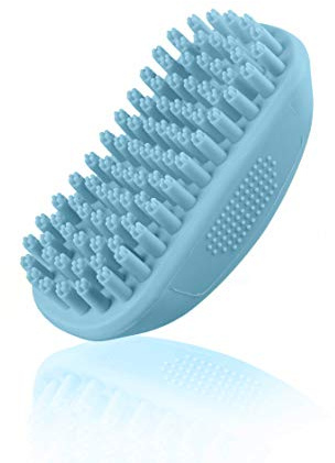 Pet Bath Massaging Dog Brush Great Grooming Comb for Massaging and Shampooing Dogs, Cats, Small Animals with Short or Long Hair - Soft Rubber Bristles Gently Removes Loose & Shed Fur from Your Pet