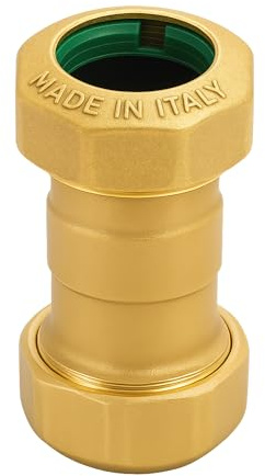 PE Rohr Verschraubung *MESSING Fitting Kupplung Winkel Klemmverbinder Muffe (Kupplung 32 mm)
