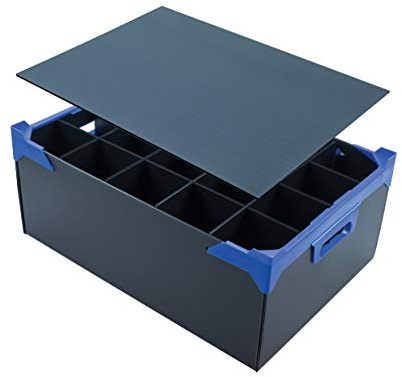 Caterbox Wine Glass Storage Box with Lid | Stemware Glassware Storage Boxes (20 Cells + Lid)