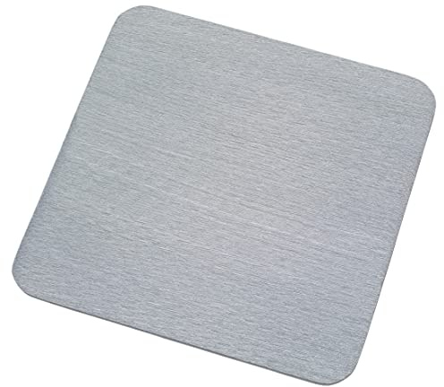 NKlaus piatto portacandela alluminio argento 14x14cm portacandela sottobicchiere decorazione tavolo spazzolato - Design 10405