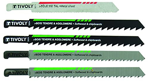 Tivoly XT50572004310 Lot 5 LSS Coffret de Lames de scies sauteuse Peugeot, argent