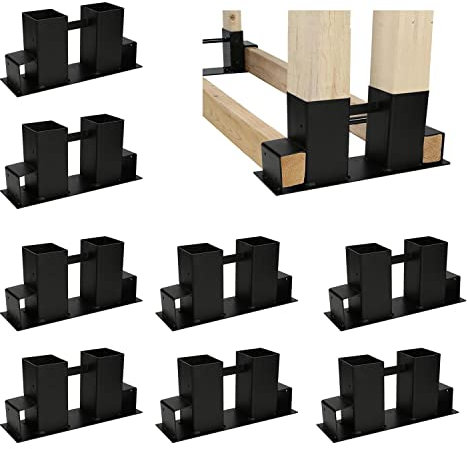 Randaco 8 Stück Holzstapelhilfe, Stabile Brennholz Holzstapelhalter für Kaminholz Brennholz Stapelhilfe Feuerholz Gestell Holz Für Innen- und Außenbereich, Schwarz