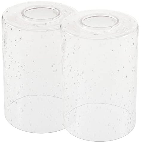 Lurrose 2 Stücke Zylinder Lampenschirm Glas Kronleuchter Lampenschirm Rund Zylinder Lampenglas Hängeleuchte Lampenschirm Abdeckung Pendelleuchte Hängelampe Lampe Schatten E27