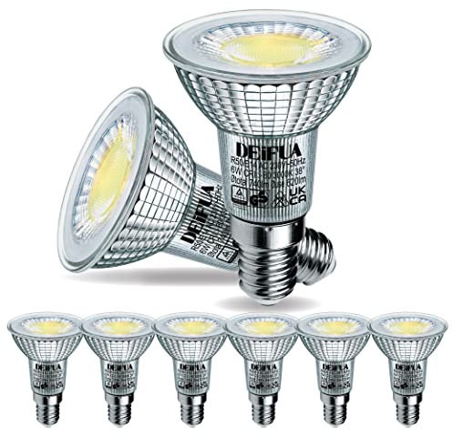 DEIFUA E14 LED Lampe Tageslichtweiß 5000K 6W 740 Lumen Ersetzt 75W PAR16 Halogen Leuchtmittel, 6er-Pack, Nicht Dimmbar R50 Reflektorlampen, Flimmerfrei Strahler, Abstrahlwinkel 38° Spot Birnen