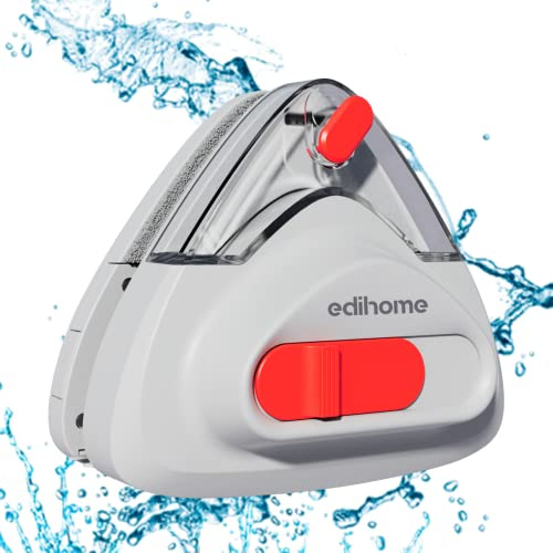 Edihome, Limpia Cristales, Magnético, Ajustable, Entre 5-25mm, para Ventanas de Doble Cristal, Profesional, Limpiador Vidrios de Dos Caras, Regulable para Todo Tipo de Ventanas