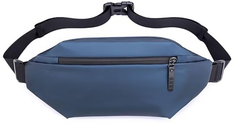 YISILINYX Midjeväska för Kvinnor och Män,Vattentät Rumpa Väska Justerbart Bälte,Nylon 4 Fickor Hip Pack för Med Flaskhållare för Camping,Vandring,Fitness,Löpning,Cykelresor (Blå)