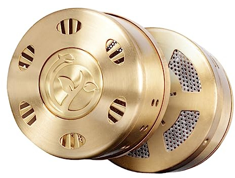 HAPINARY Scatola per Moxibustione in Rame Oro Leggera senza Fumo Base e Coperchio, Accessorio per Bastoncini di Moxa, per Adulti e Anziani