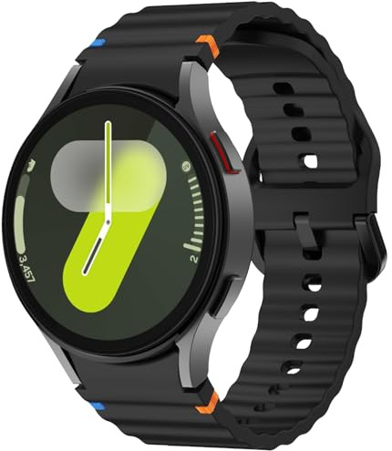 Galaxy Watch 7 armband, 20 mm klockarmband i silikon, sportarmband för Samsung Galaxy Watch 7 40 mm 44 mm/Galaxy Watch 5 Pro 45 mm/Galaxy Watch 6 40 mm 44 mm/Galaxy Watch 6 Classic 43 mm 47 mm/Galaxy