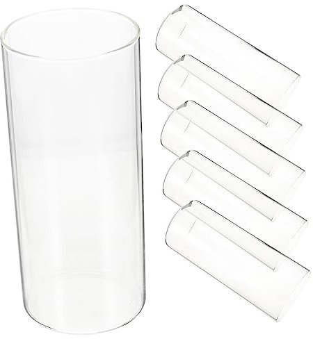 JEWEDECO 6stücke Teiliges Transparente Zylinder-glasvase Als Kerzenhalter Oder Blumenvase Für Hochzeiten Partys Und Tischdekoration Für Wohnzimmer Und Badezimmer