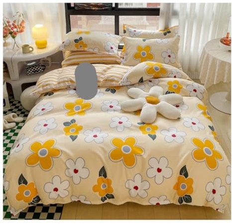 ASHSDI Bettwäsche Set 4 Stücke Bett Auskleidungen Quilt Tagesdecke Leichte Sommer Tagesdecken Und Kissenbezüge Quilt Abdeckung Weich Bettbezüge(Orange,1.8m)