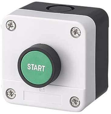 Estación de interruptores con pulsador momentáneo,IP65,con llave y botón de salida con autobloqueo,con prensaestopas,440 V,10 A,para abridores de portones automáticos (estilo 1) | Bloqueo automático, prensaestopas. Para abrepuertas automáticas. Impermeable IP65. Robusto.