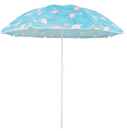 Parasole Rotondo da Spiaggia, Anti UV, 200cm Ombrellone da Esterno Boho per Patio Giardino Prato Piscina, Altezza Regolabile