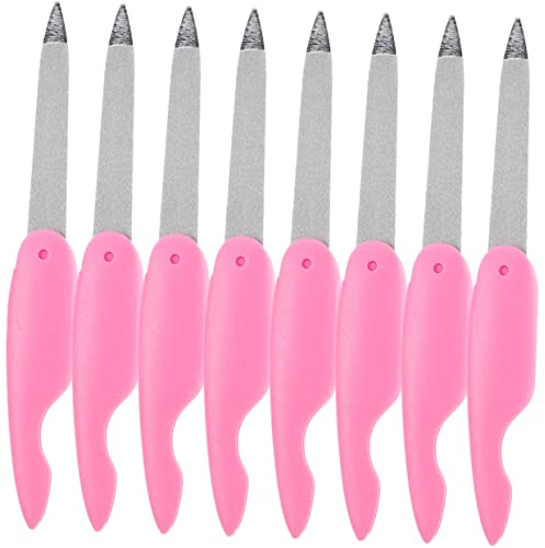 HONITANO Kleiner Nagelfeile Faltbar aus Metall und Abs 8stücke Satz mit Glatter Oberfläche für Maniküre zu Hause und Nagelstudio Tragbare Kleine Nagelpuffer
