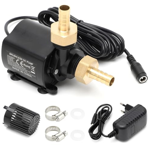 MIUUIPI Wasserpumpe 12V 800L/H Tauchpumpe Wasserpumpe Klein mit 5-Gang-Drehzahlregelung, 5M Förderhöhe, Teichpumpe, Aquariumpumpe, Wasserspielpumpe, Springbrunnenpumpe Mini Pumpe Wasser Aquarium Pumpe