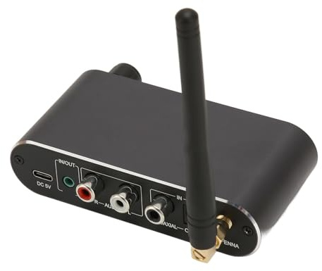 Sxhlseller Bluetooth 5.1 Receptor para Computadora TV Estéreo en el Hogar, Adaptador de Audio Inalámbrico HiFi, Admite Aux RC A Optical Fiber, Coaxial, 15m de Largo Alcance, Baja Latencia