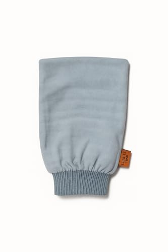 GRAT Turkish Hammam Silk Exfoliating Mitt, 100% Floss Silk, Gentle Deep Peeling Glove, White