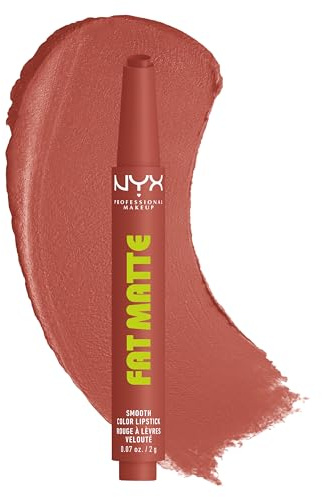 NYX Professional Makeup Fat Matte Smooth Color Lipstick , Rossetto Cremoso, Colore Intenso e Comfort Assoluto, Con Olio di Lampone e Polvere di Tapioca, Shade: Rose Robe, 2gr
