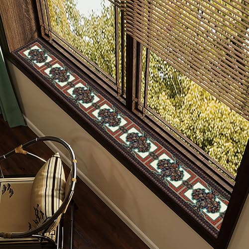 Tappetino per Davanzale Stretto Cuscinetto Decorativo per Finestre, Protezione per Davanzali in Pelle Tagliata su Misura, Rivestimento per Mobili da Cucina Personalizzato(Style C,80x15cm(31x6))