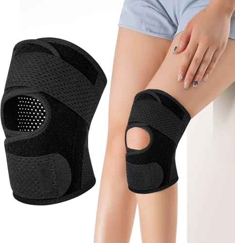 Generico Tutore per il menisco del ginocchio per uomini e donne, Fascia a Compressione, Ginocchiera Sportiva Supporto per Artrite, Corsa, Dolore alle Articolazioni, Lesioni dei Legamenti (L)