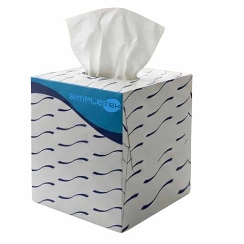 SIMPLETEK - Pañuelos faciales en caja - 2 capas - Celulosa pura | Dermatológicamente probado | 24 cajas de 90 pañuelos