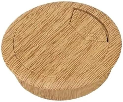 2 Pack 60mm Desk Cable Grommet, Wood Grain Wire Hole Cover for PC Computer Table, Round Plastic Tidy Grommet Hardware for Office