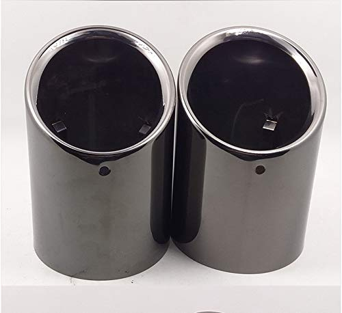 Chaoben New 2pcs Black Color Stainless Steel Tailpipe Exhaust Muffler Rear Tail Pipe Tip Cover Trim Custom Fit for BMW 5-Series F10 F18 2011 2012 2013 2014 2015 2016 2017 2018 2019 2020 2021