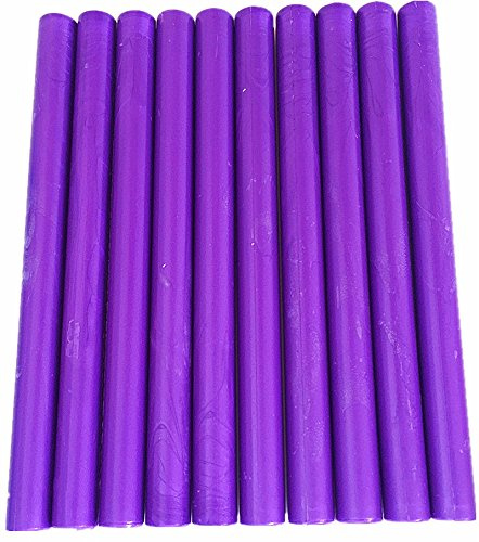 Tikwisdom 10 Stück Vintage-Siegelwachsstifte für Heißklebepistole, Wachssiegel und Briefe/Briefumschläge, violett
