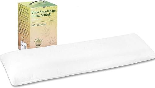 Third of Life Ergonomisches Seitenschläfer-Kissen SOÑAR | Orthopädisches Lagerungskissen aus Visco-Schaum und Nacken-Stützkissen für Paare | Hypoallergen | Aloe Vera Kissen-Bezug | 135 x 33 x 12cm