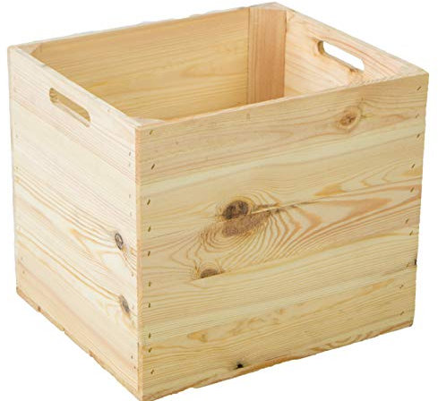 Kistenkolli Altes Land Holzkiste Aufbewahrungskiste Weinkiste Obstkiste Regalkiste Maße 33x37,5x32,5cm passend für alle Kallaxregale und Expidit Regal (NATUR)