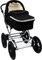 Friedrich Hugo PCS_NL-B2-2IN1-GC-R5-BLACK Natureline Uni, 2 in 1 Kombi Kinderwagen, Öko Nostalgie Kinderwagen, Edward Night Silver, silber