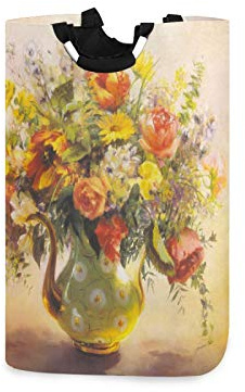 Aquarelle Bouteille Fleur De Marguerite Panier à Linge Pliable Grand Corbeilles à Linge Portable Paniers de Lavage en Tissu Oxford Panière Sac à Linge de enfants Rangement Jouets
