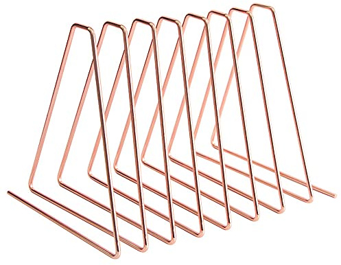 YUMUL Porte Revues en or Rose, Organisateur de Fichiers Triangle, Porte Revues étagère à Livres, Serre Livres en Métal, pour Le Bureau à Domicile Livres Magazine Et Journaux