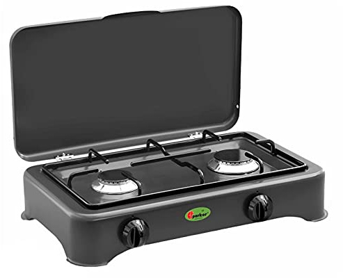CFParker Cuisinière à gaz méthane 2 feux gris graphite pour usage extérieur maison ou camping - 5326GSPGPm