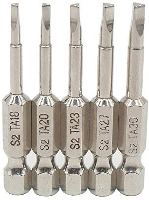 Uacen 5-teiliger magnetischer Dreikant-Schraubendreher-Bit, S2 Stahl-Dreikant-Schraubendreher-Bit-Set 1/4 Zoll Sechskant-Dreieck-Bohrer, 50mm Länge