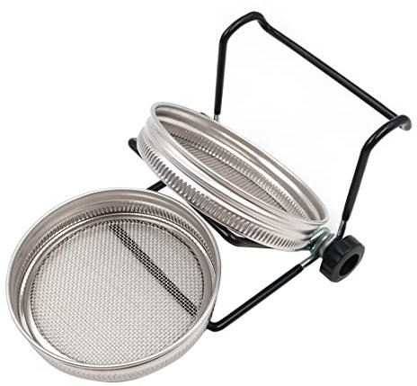 Hsthe Sea Seed Sprouter Kit Sprouting Mason Jars with Stainless Steel Strainer Lids Stands to Grow Sprouts Alfalfa Broccoli Bean Salad