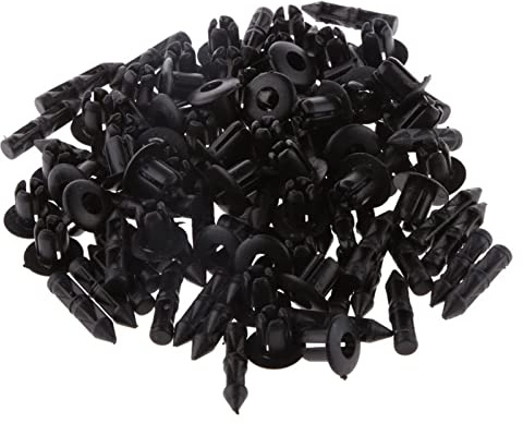 50 Stücke Befestigung Clips Auto Stoßstangen Kunststoff Nieten Karosserie Push Pin Rivet Auto Set mit Lösewerkzeug Zierleistenkeile Set Kunststoffnieten Stoßstangen Kabelbinder