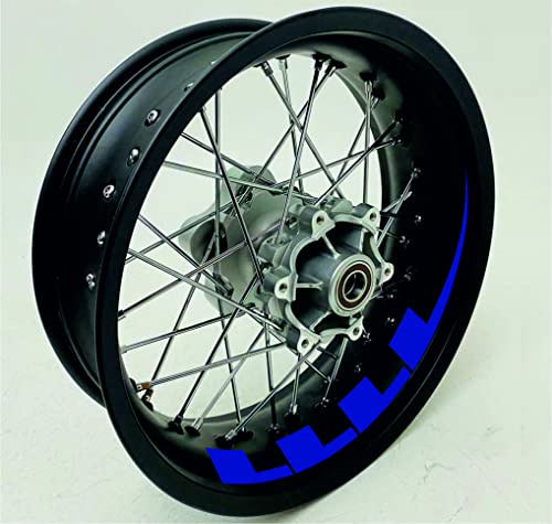 DualColorStampe Adesivi interno cerchi moto 17 POLLICI decal stickers cerchioni gomme strisce moto COD.D0070 (Blu 49)