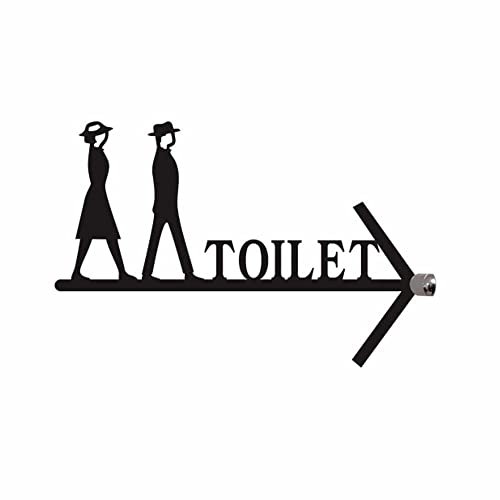 Signe De Toilettes, Hommes Et Femmes Toilettes Flèche Signes, 36 X 23 Cm/14 X 9in Toilette Salle De Bain Porte Signe Toilette Flèche Guide Panneau Acrylique Signes, 3D Stéréo WC Indication Toilettes S