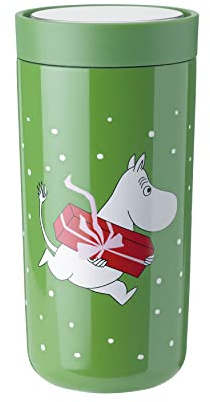 Stelton To-Go Click - Thermobecher, doppelwandige Isolierflasche - Rostfreier, auslaufsicherer Kaffeebecher/Teebecher mit Smart-Click-Deckel - Heiße & kalte Getränke - 0,4 Liter, Moomin Present