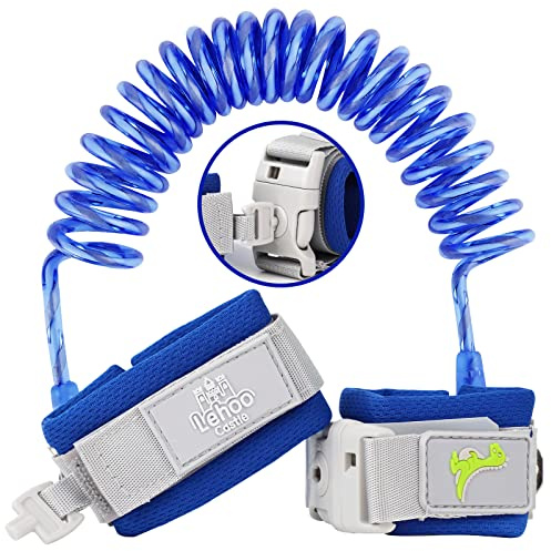 Lehoo Castle Baby Reins Anti Lost Wrist Link,Toddler Reins with Lock for Walking, Child Safety Harness Walking Leash for Children Boys and Girls (Dark Blue)