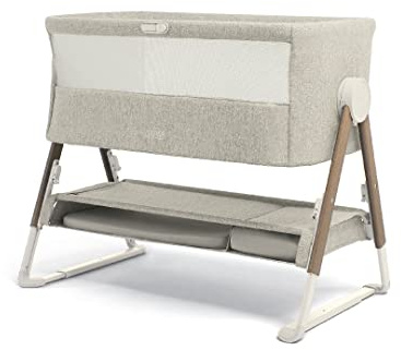 Mamas & Papas Lua - Cuna de Noche, moisés extraíble, Lados abatibles, Incluye colchón, 0-6 Meses, Beige