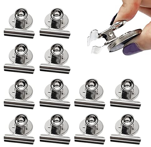 LSYYSL Dekomagnet silber rund modern 12 Stück Metall