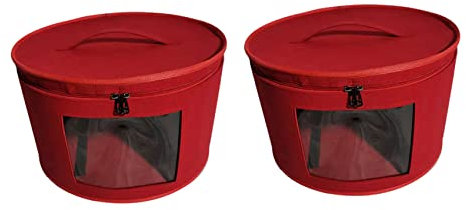 CIWEI 2X Hutschachtel Runde Hutschachteln Faltbare Hut Aufbewahrungstasche mit Staubdichtem Deckel Große Hut Aufbewahrungsbox Hutschachteln D